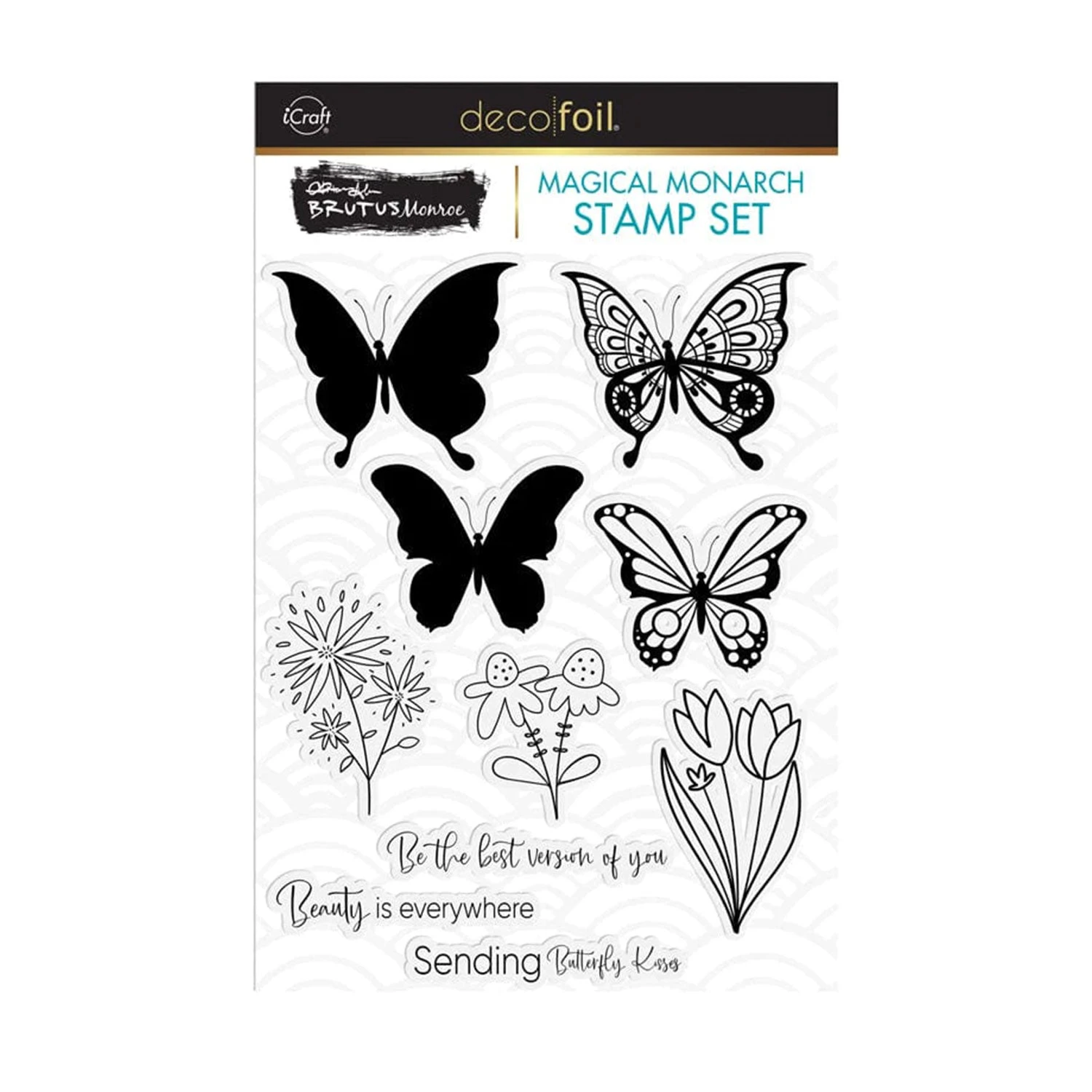 Brutus Monroe & Deco Foil Clear Stamp Set 6"x 8" - Magical Monarch*