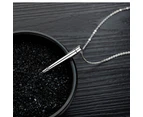 Titanium Jewelry Stainless Steel Perfume Bottle Pendant Necklace-Silver