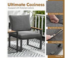 Costway 3PCS Aluminum Frame Patio Furniture Set Table&2 Chair Weatherproof  Set w/ Cushions Grey