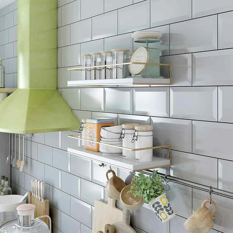 White Floating Shelves - Set of 2, Wall Mounted - Grey