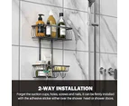 Anti-Swing Hanging Shower Caddy, Flat Pipe - Black