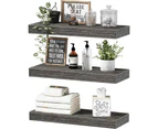 Floating Shelves for Wall 16 inch Set of 3 - Grey