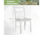 Costway Wooden Dining Chair Set of 2 Durable Classic Dinner Chair Home Kitchen White