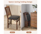 Giantex 2PCS Folding Dining Chair Set Wood Kitchen Chairs w/Padded Seat Dining Side Chairs Brown