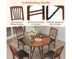 Giantex 2PCS Folding Dining Chair Set Wood Kitchen Chairs w/Padded Seat Dining Side Chairs Brown