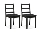 Giantex 2PCS Wood Dining Chairs Armless Chairs w/Non-slip Food Pads Kitchen Side Chair Black