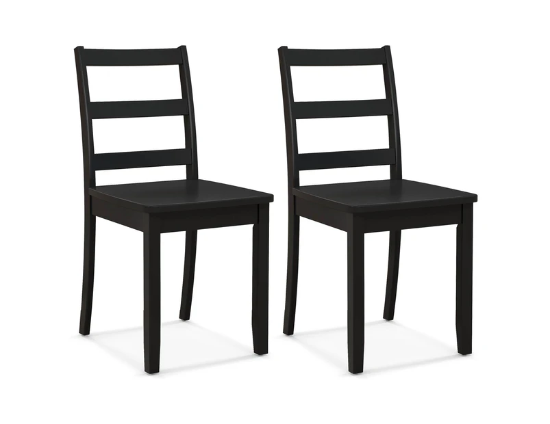 Giantex 2PCS Wood Dining Chairs Armless Chairs w/Non-slip Food Pads Kitchen Side Chair Black