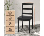 Giantex 2PCS Wood Dining Chairs Armless Chairs w/Non-slip Food Pads Kitchen Side Chair Black