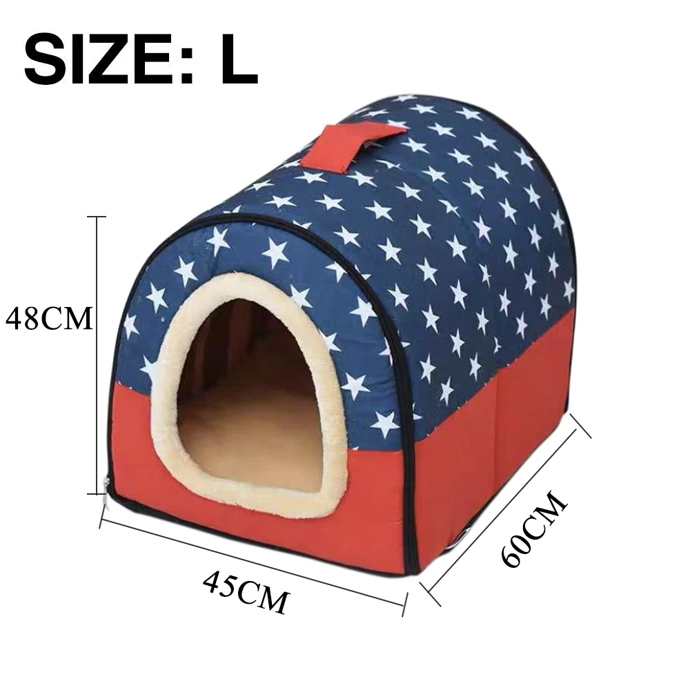 Pet Dog House Kennel Soft Igloo Beds Cat Puppy Warm Plush Round Donut Cushion Fur Fold