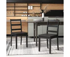 Giantex 2PCS Wood Dining Chairs Armless Chairs w/Non-slip Food Pads Kitchen Side Chair Black