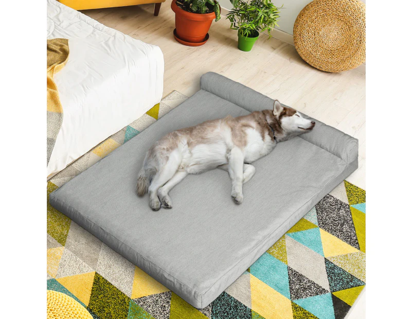 Pawz Pet Bed Chew Proof Memory Foam Orthopedic Waterproof Inner Washable Grey XXL