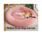 Dog Cat Pet Calming Bed Warm Soft Plush Round Nest Comfy Extra Large Calming