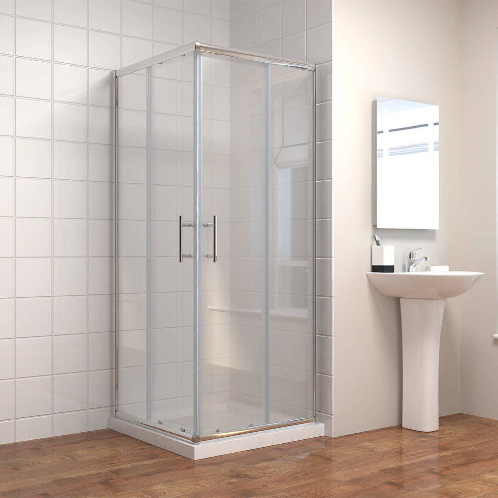 ELEGANT Square Corner Entry Shower Screen 760x860mm