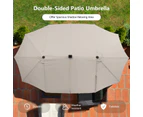 Costway 48-LED Light  Patio Umbrella String Light  Outdoor Sun Shelter Beach Garden Beige