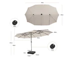 Costway 48-LED Light  Patio Umbrella String Light  Outdoor Sun Shelter Beach Garden Beige