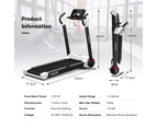 Costway Folding Electric Treadmill 2.25HP Jogging Walking Running Machine Fitness Equipment w/LED Display White