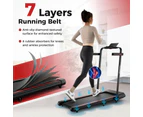 Costway 2 in 1 Folding Treadmill Electric Desk Walking Pad Incline Exercise Machine 3.0HP/15 km/h, APP & LED Display Red