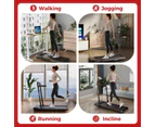 Costway 2 in 1 Folding Treadmill Electric Desk Walking Pad Incline Exercise Machine 3.0HP/15 km/h, APP & LED Display Red