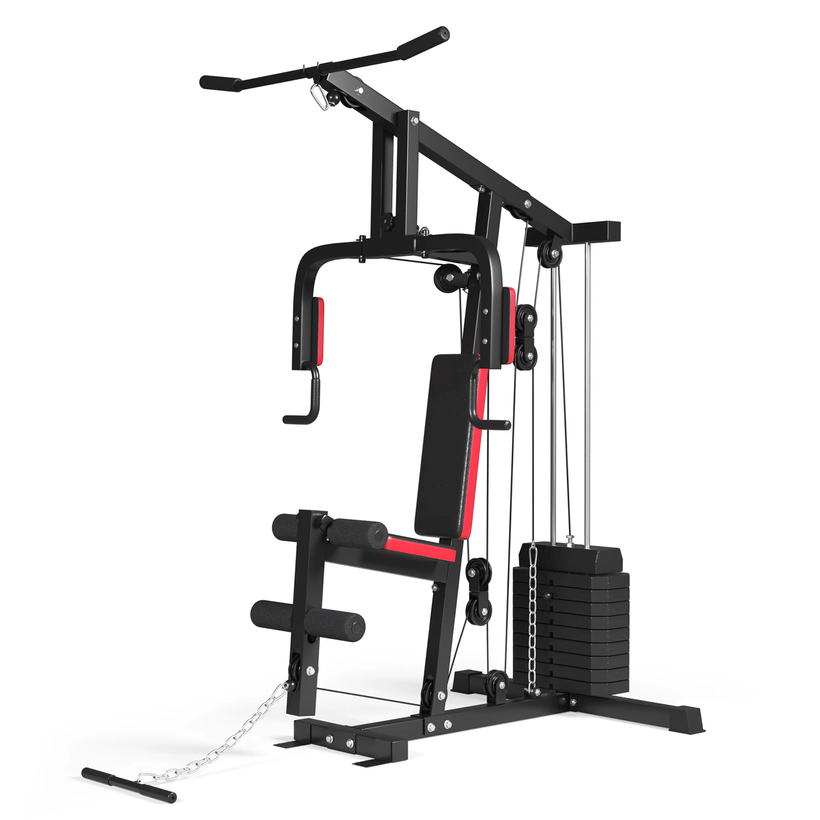 Costway Multi Home Gym Station Cable Strength Machine Exercise Fitness Equipment Bench Press