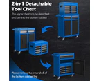 Costway 5-Drawer Detachable Tool Storage Cabinet Rolling Tool Chest  w/High Capacity Blue