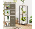 Costway 3-tiered flower shelves Plant Display Holder Plant Rack Flower Stand Grey