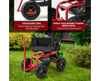 Costway Swivel Seat Garden Cart Rolling Scooter  w/ Extendable Handle & Tool Storage Red