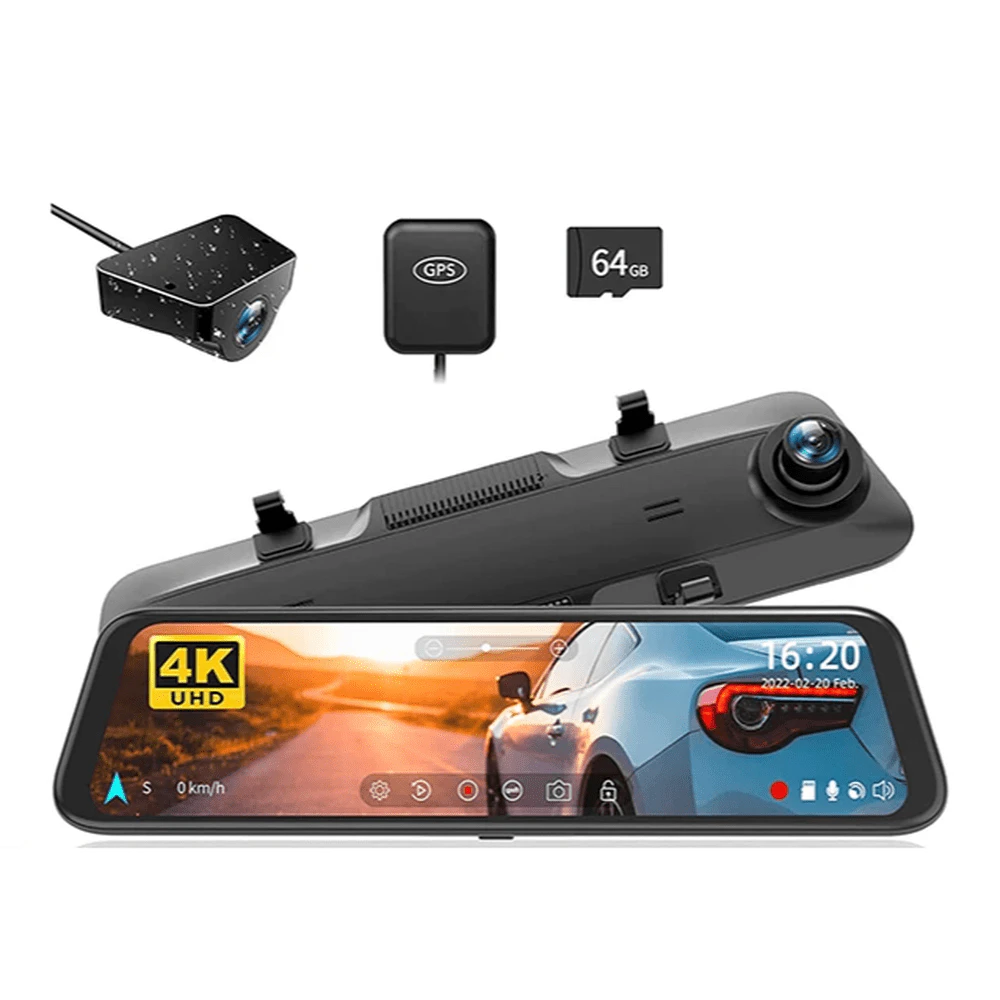 G850 Front and Rear 4K Dash Cam with WDR, 1080P Rear Camera, FOV 170°, GPS, Night Vision, and 24H Parking Monitoring