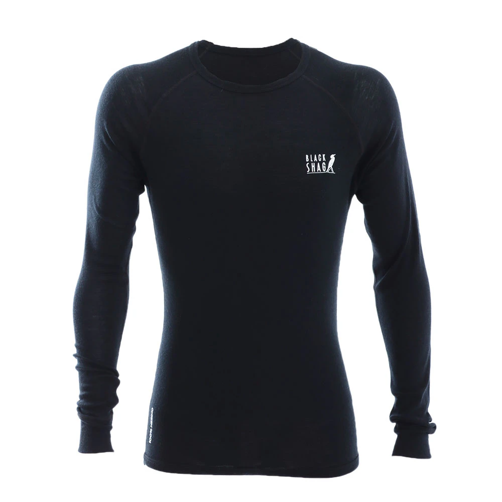 Black Shag Mens Long Sleeve Thermal Top M