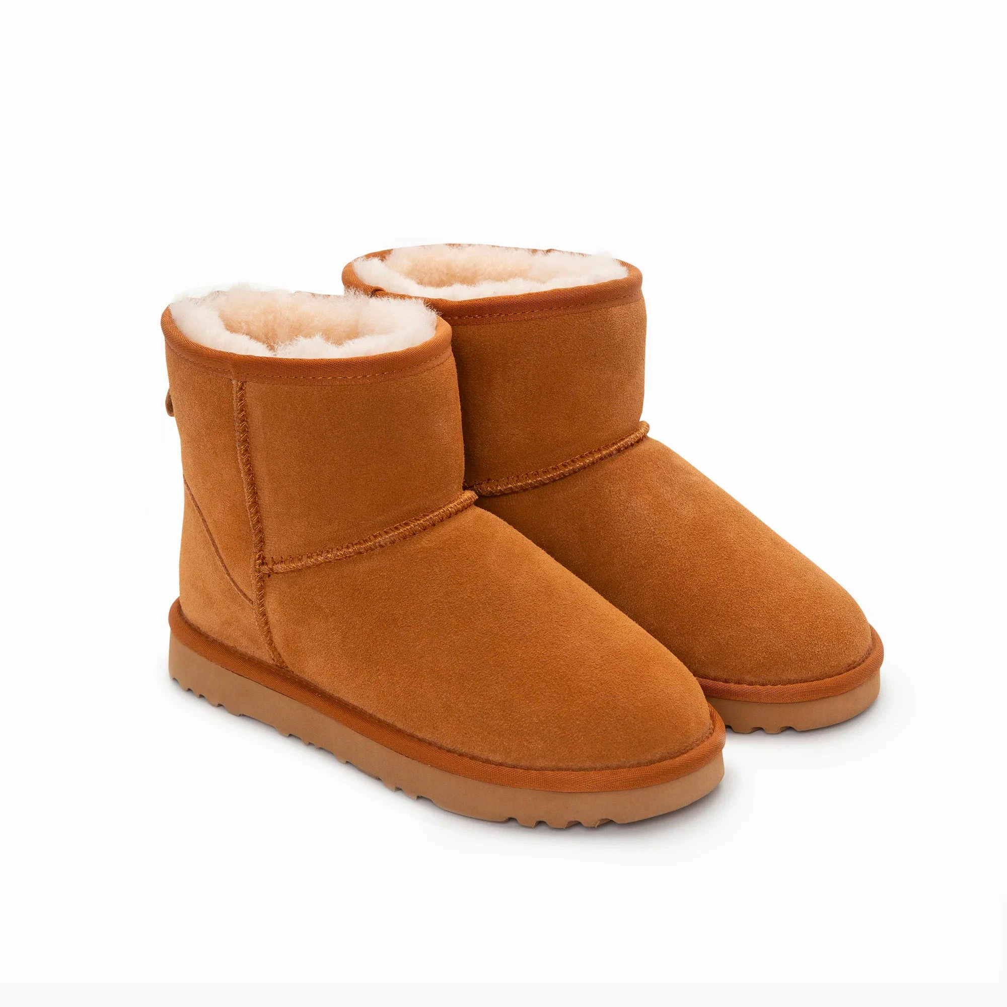 Ugg Boots Genuine Australian Sheepskin Unisex Mini Classic Suede Ozwear Ugg - Chestnut