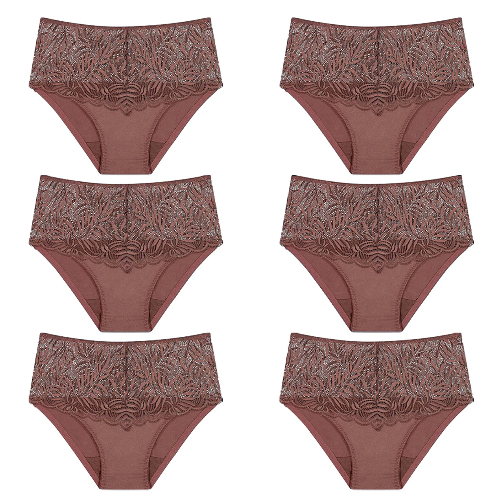 6 Pack Triumph Essential Lace Maxi Womens Underwear Full Briefs Cacao Brown Bulk Undies