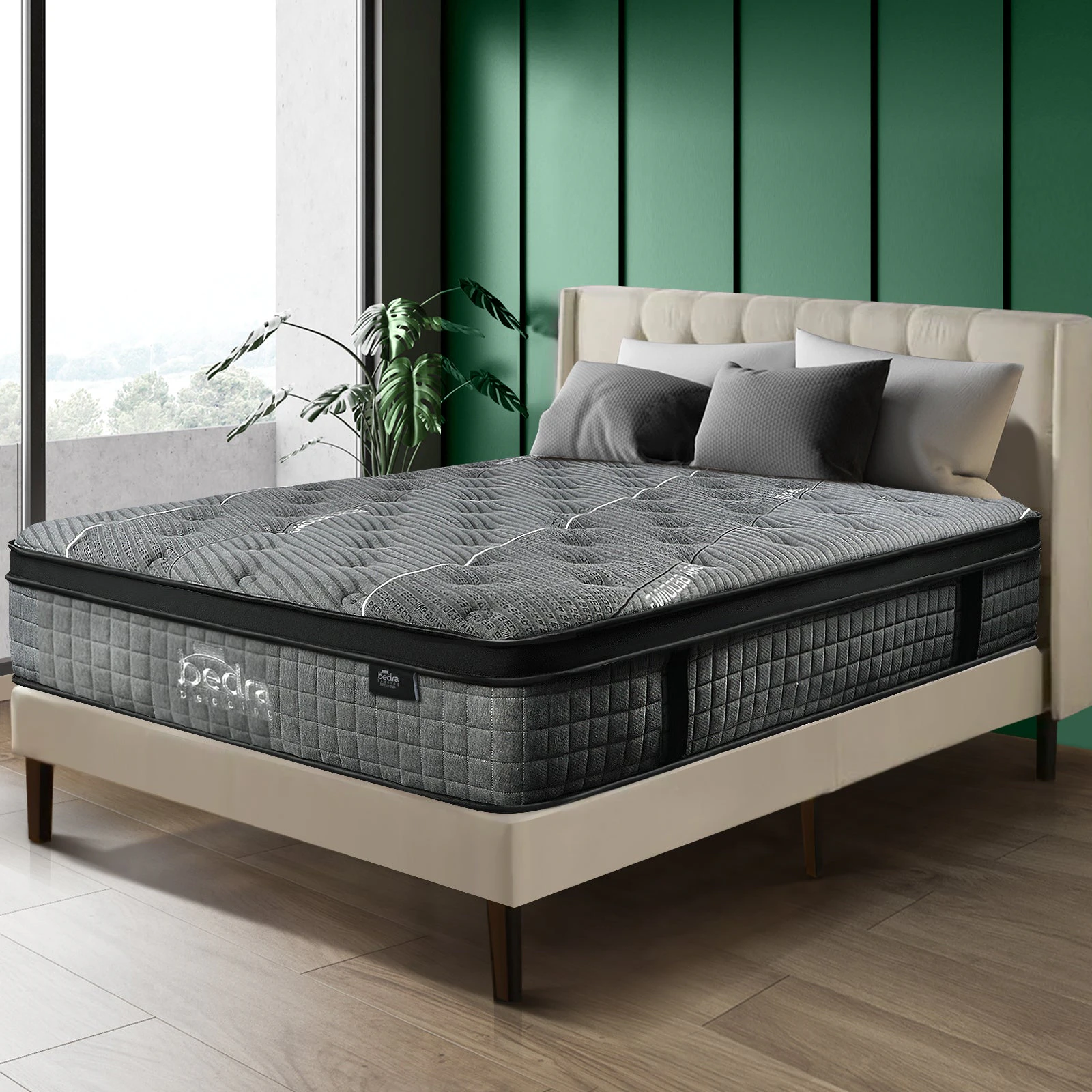 Premium Deluxe 7 Zone Latex Euro Top Mattress |9 Layer 6 Coil Support System - Medium Firm Mattress by Bedra