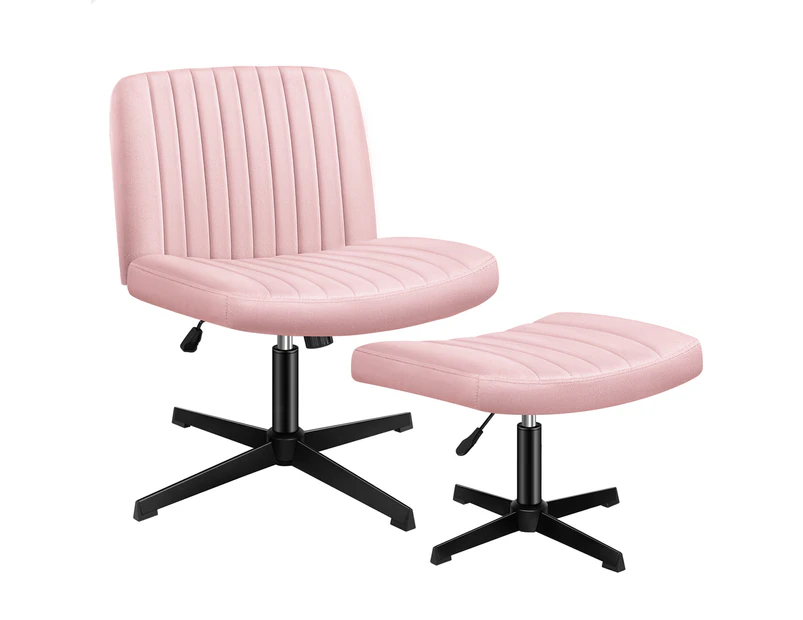 ALFORDSON Office Chair Computer Executive Seat Work Ottoman Velvet Pink