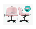 ALFORDSON Office Chair Computer Executive Seat Work Ottoman Velvet Pink