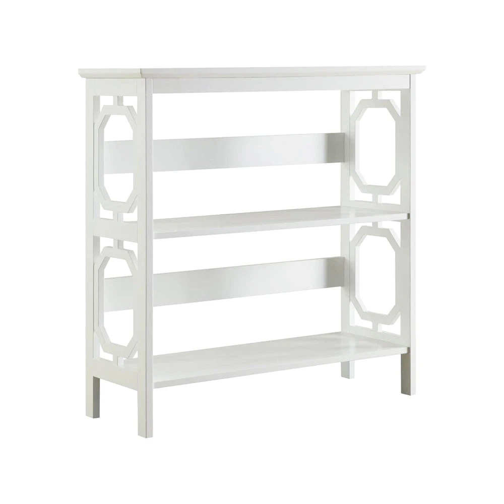 Maestro Furniture Elka 3-Tier Wooden Low Display Shelf Unit Bookcase White