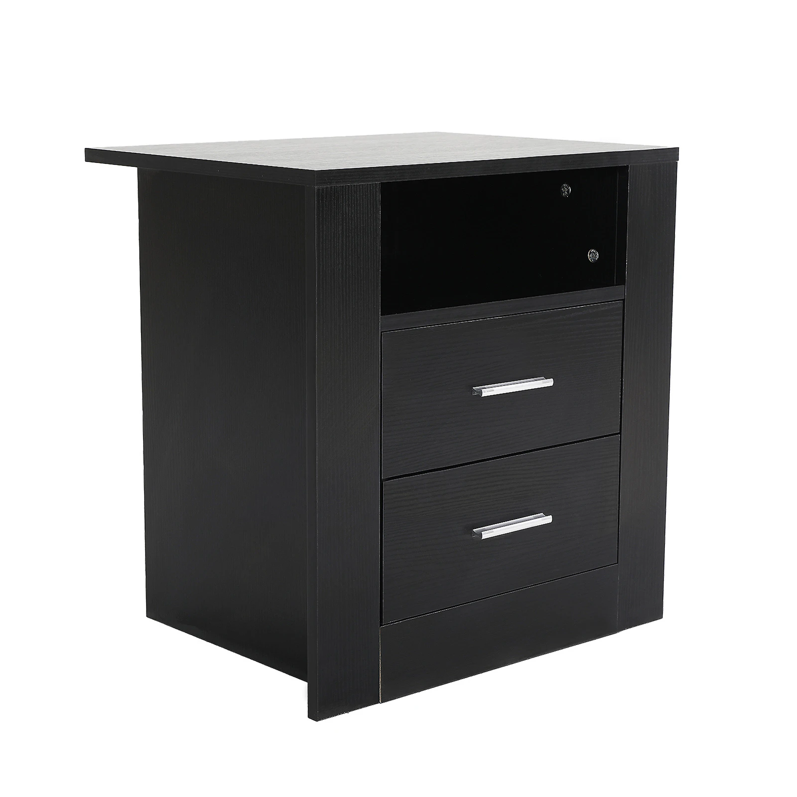 La Bella Bedside Table Side Storage Cabinet Nightstand Bedroom 2 Drawer 1 Shelf ZURI - Black