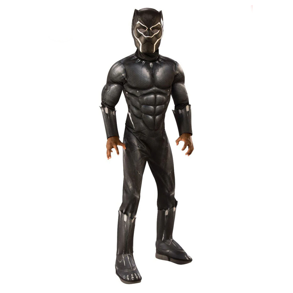 Black Panther Deluxe Kids Costume Size 6-8 - Black