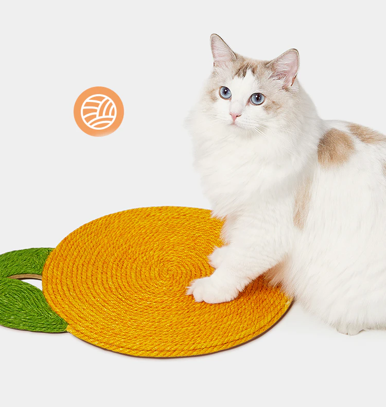 Pet Cat Kitten Scratcher Claw Board Sisal Scratching Post Pad Mat Wall Hanging [Colour: Orange]