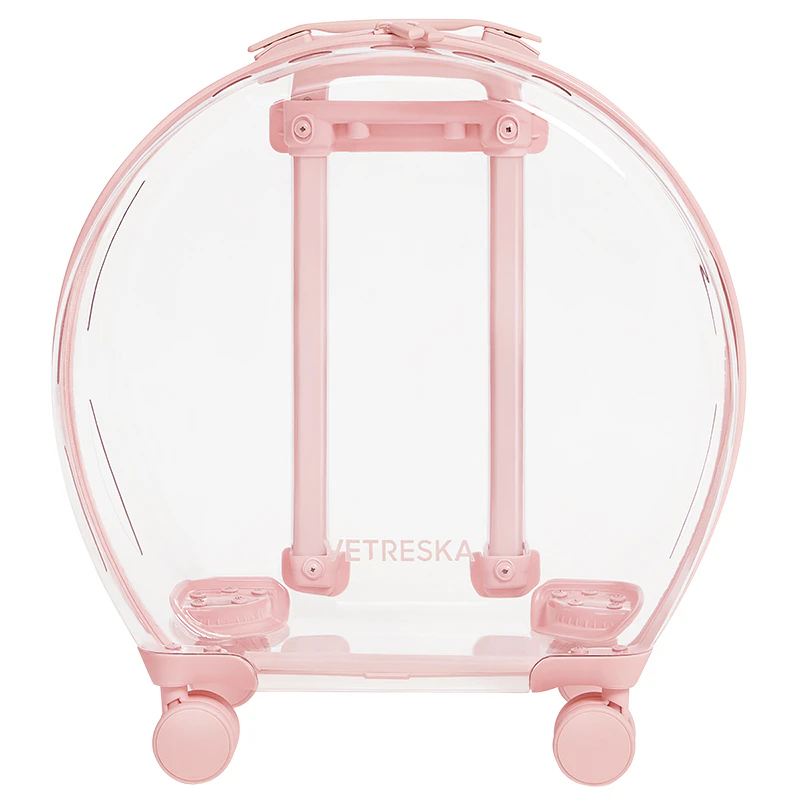 Vetreska Cat Dog Breathable Pet Carrier Outdoor Travel Transparent Space [Colour: 2 sides Transparent+Peach sticker*2]