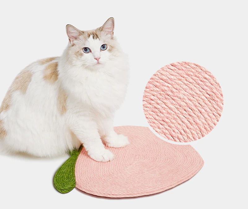 Pet Cat Kitten Scratcher Claw Board Sisal Scratching Post Pad Mat Wall Hanging [Colour: Peach]