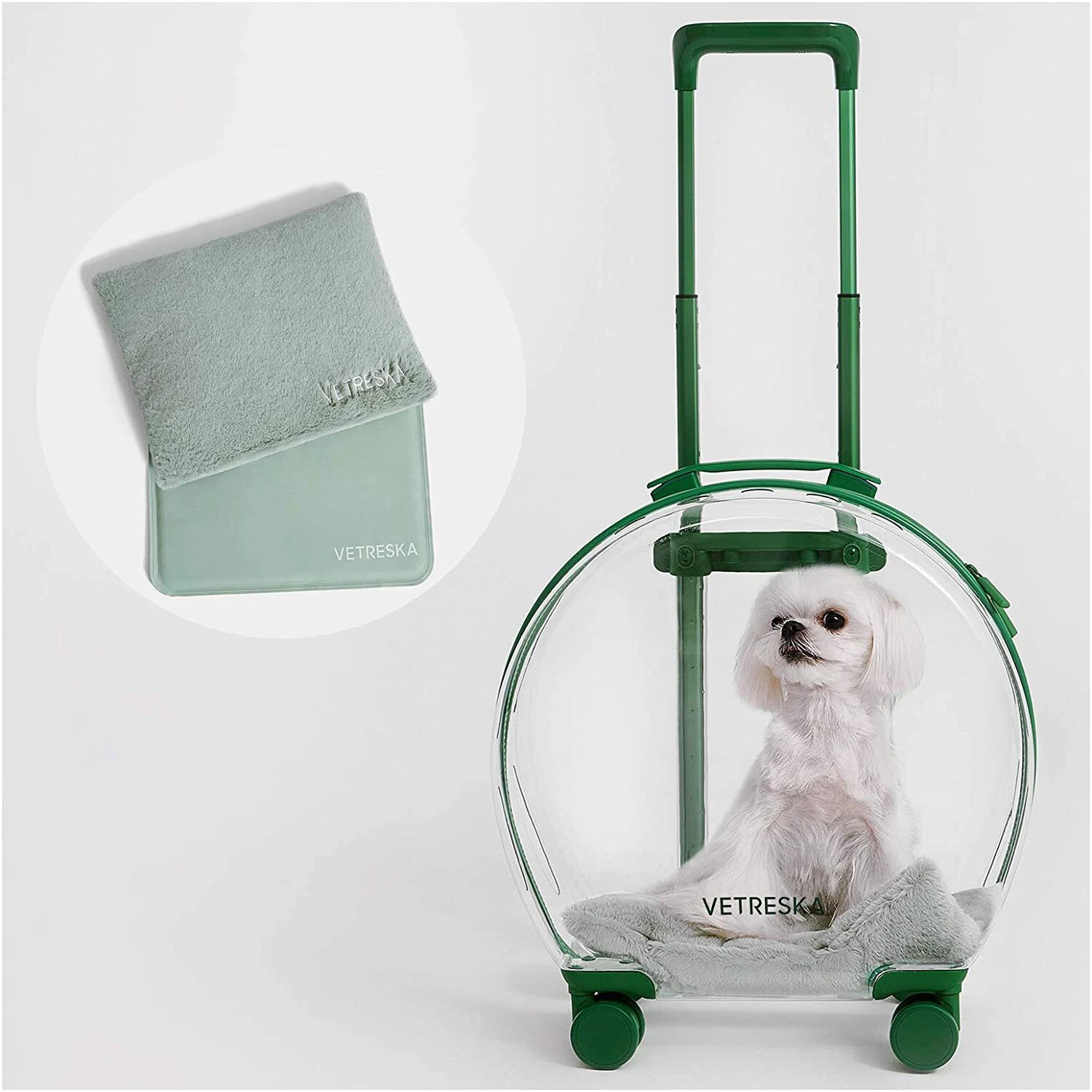 Vetreska Cat Dog Breathable Pet Carrier Outdoor Travel Transparent Space [Colour: 2 sides Transparent+Watermelon sticker*2]