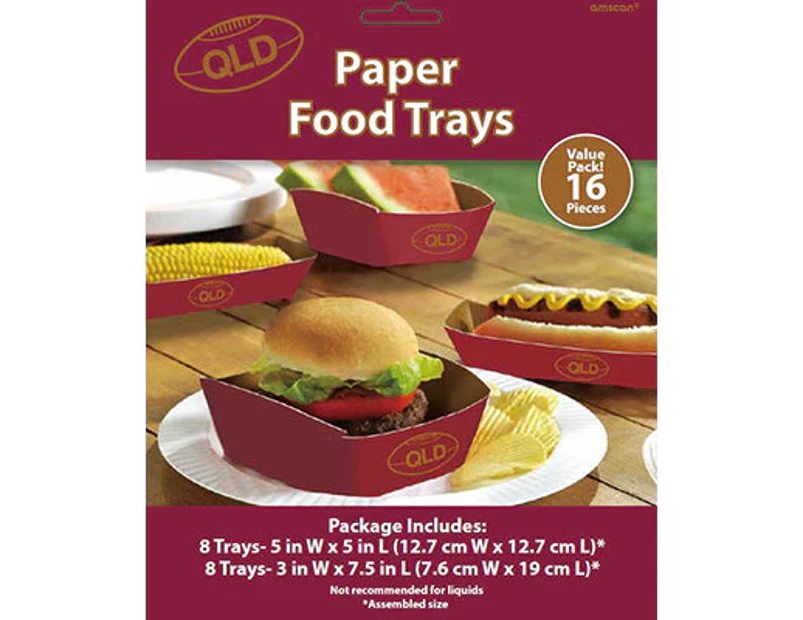 State of Origin Queensland Hot Dog and Meat Pie Trays Pack of 16