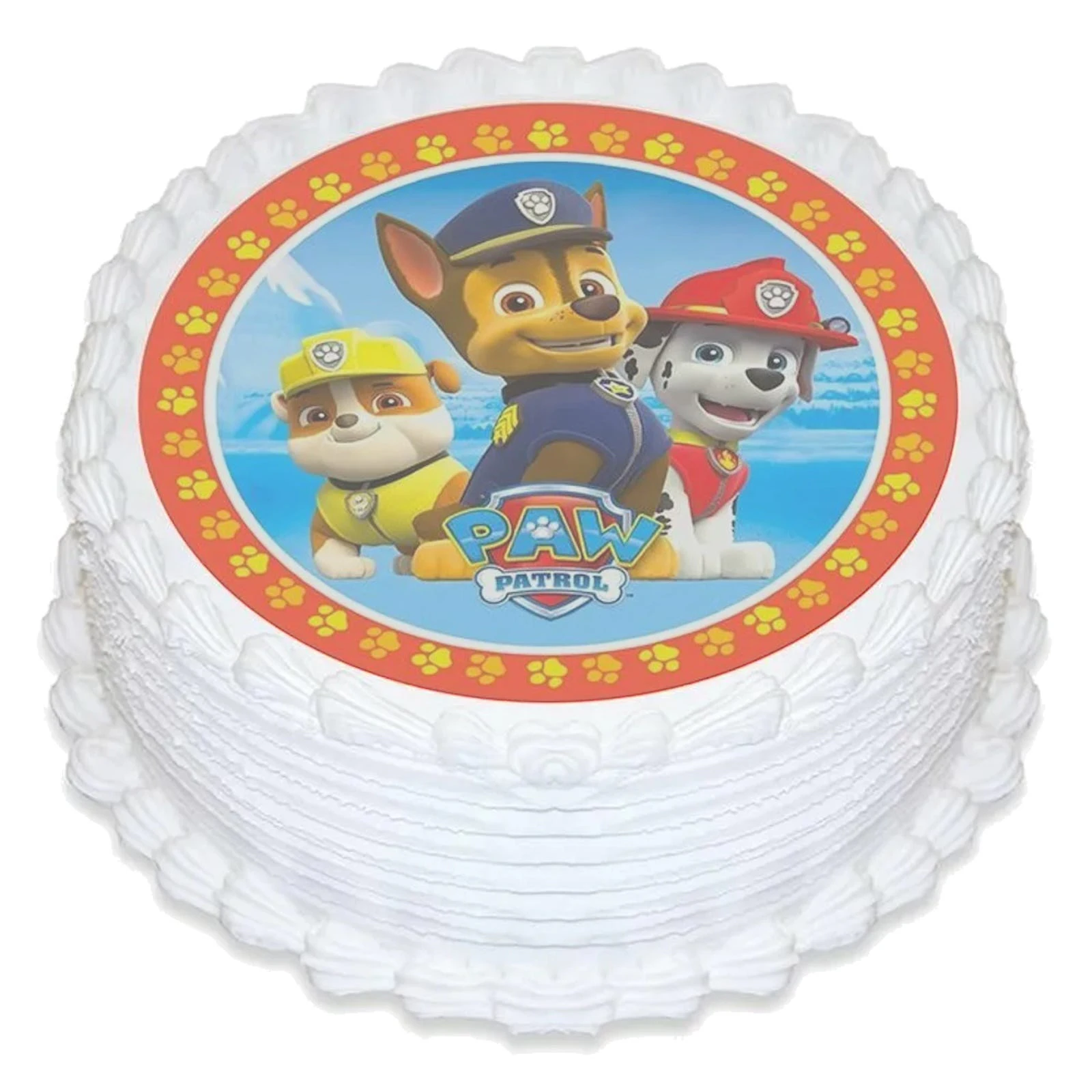 Paw Patrol Round Edible Icing Cake Decoration