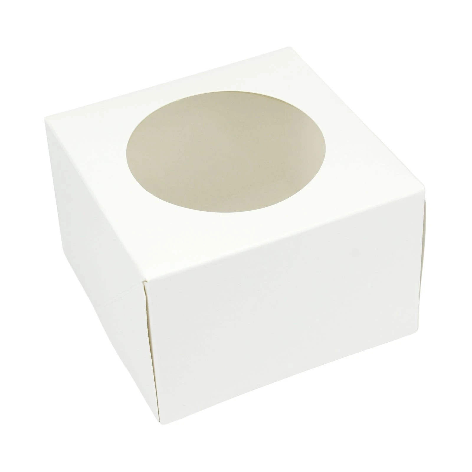 White Donut Boxes With Window 10cm (Pack of 4)