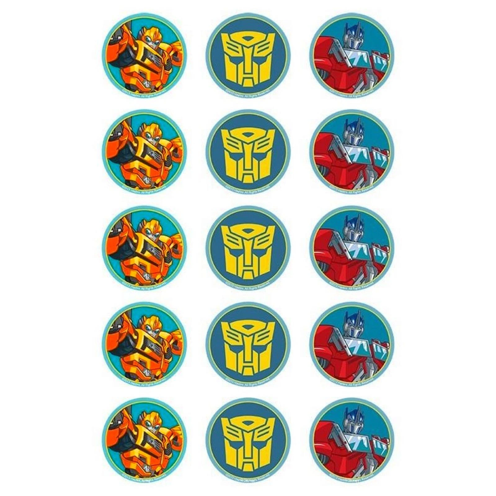 Transformers Edible Cupcake Decorations (Pack of 15)