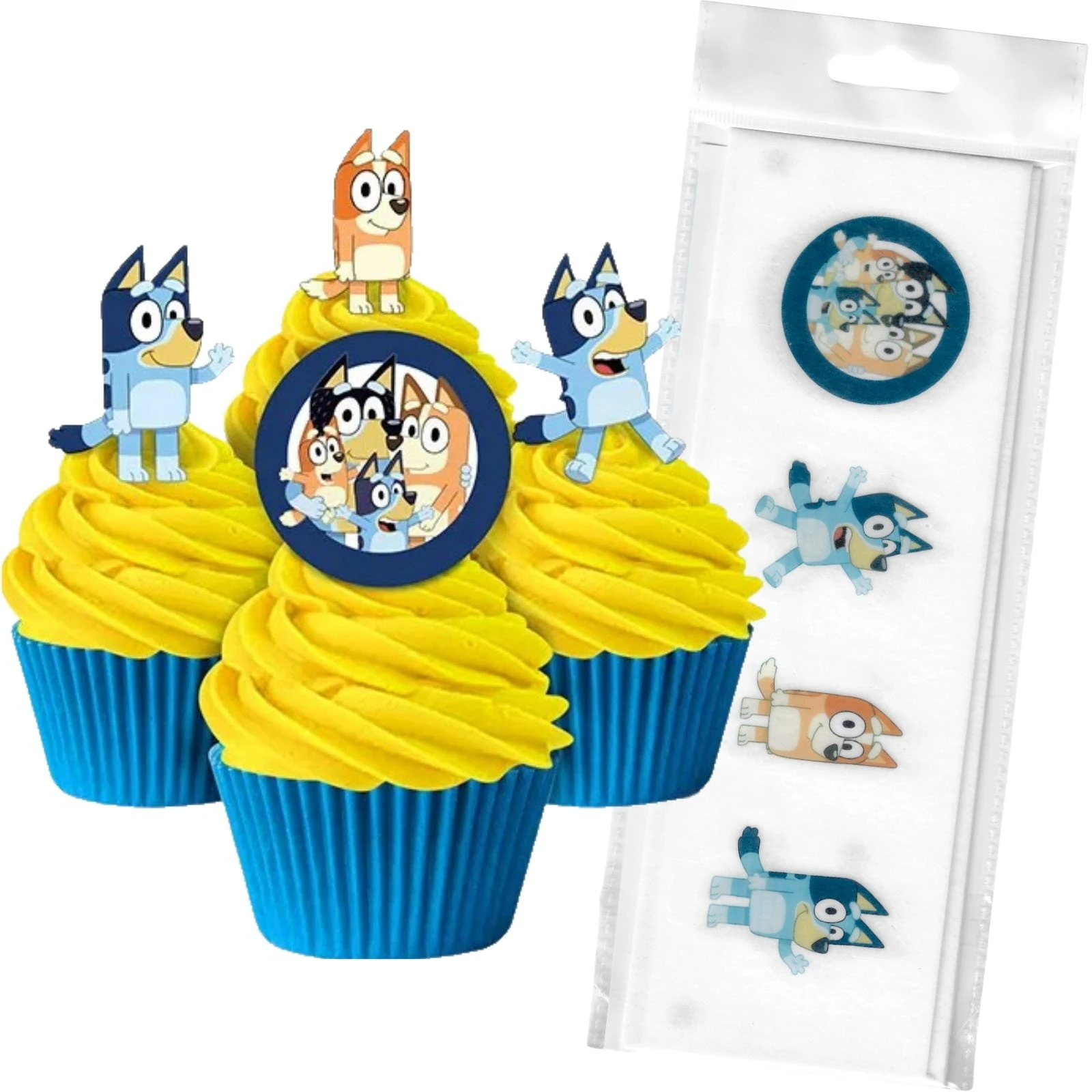 Bluey Edible Wafer Cupcake Toppers (Pack of 16)