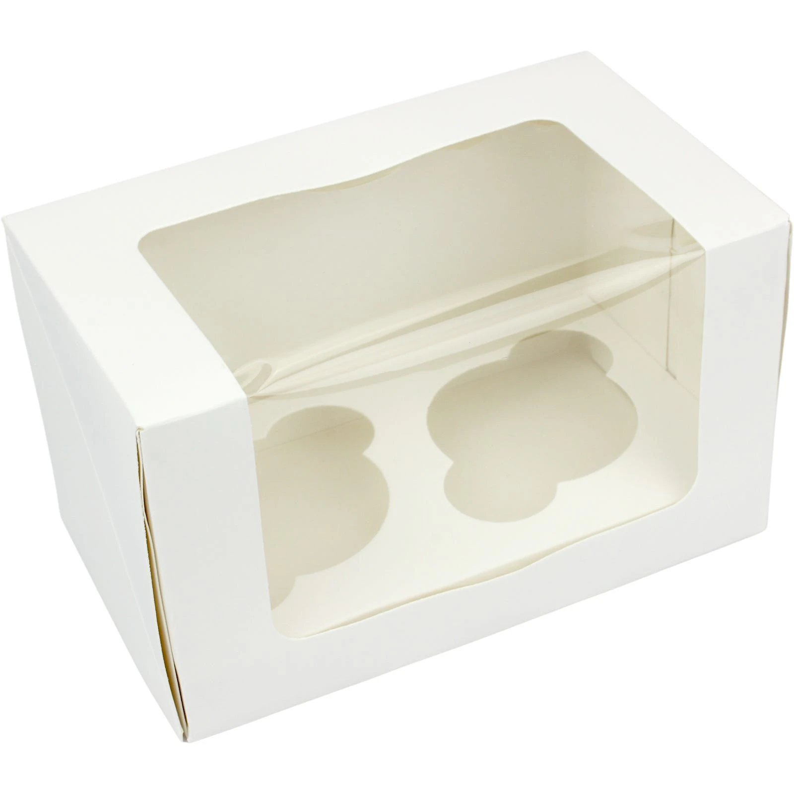 White Double Cupcake Boxes With Window (Pack of 3)