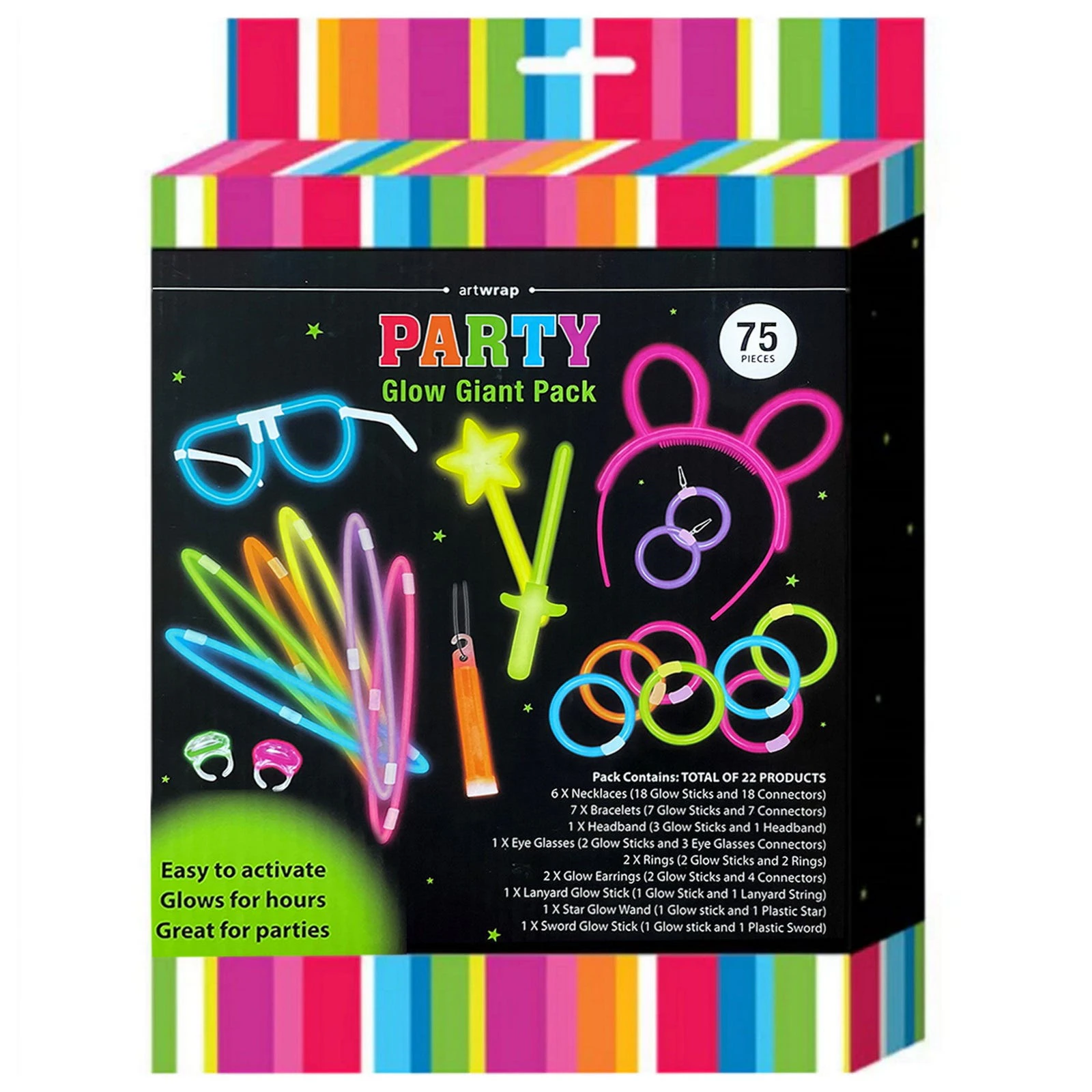 Glow Jewellery Giant Party Pack (75 Pieces)