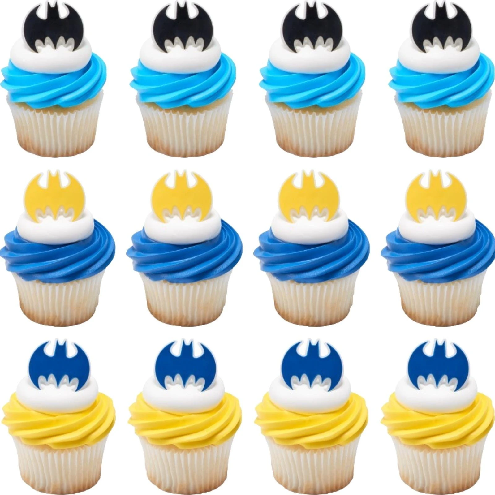 Batman Dark Knight Cupcake Rings (Pack of 12)