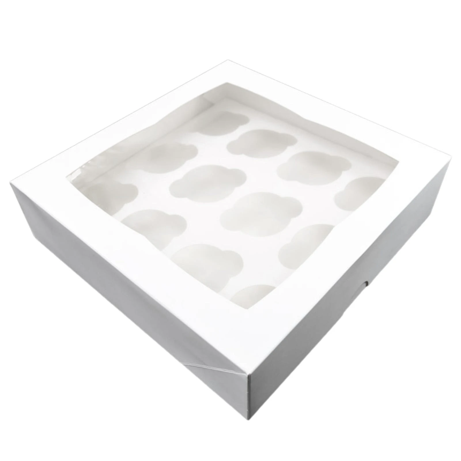 Papyrus & Co White Cupcake Box with PVC Window (12 Hole)