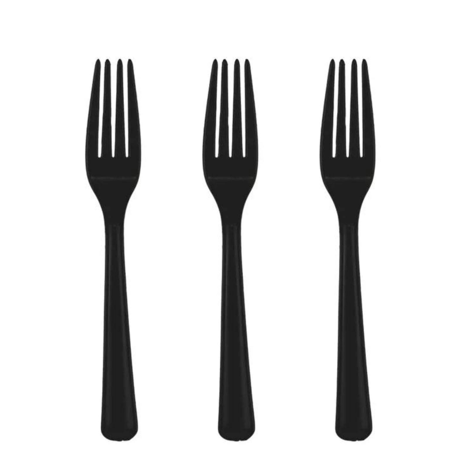 Black Reusable Plastic Forks (Pack of 20)